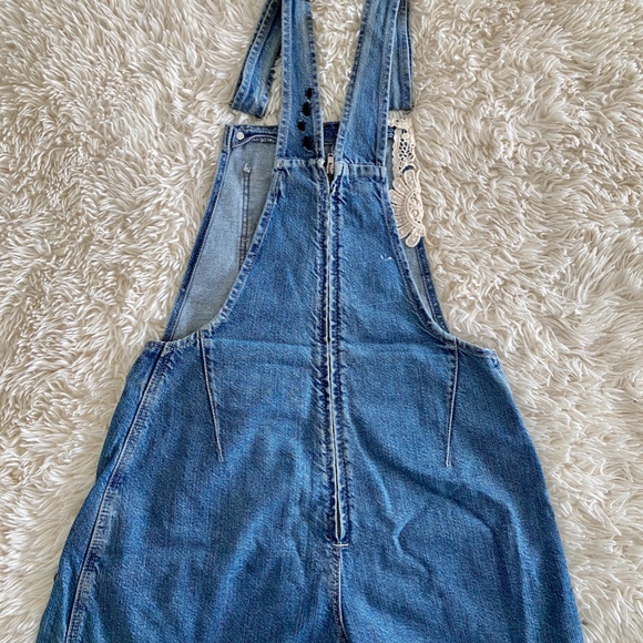 Zara Denim and Lace Overall Skort Dress - Picture 5 of 10